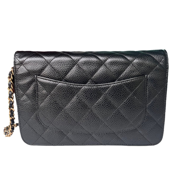 Sold Chanel Wallet on Chain WOC Black Caviar Leather with Gold hardware
