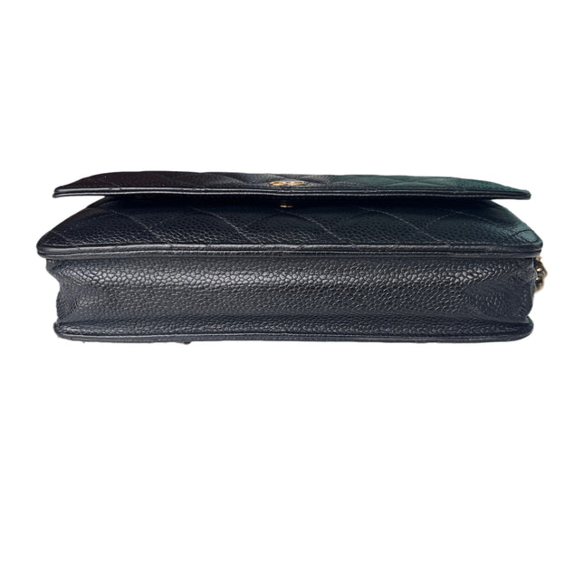 Sold Chanel Wallet on Chain WOC Black Caviar Leather with Gold hardware