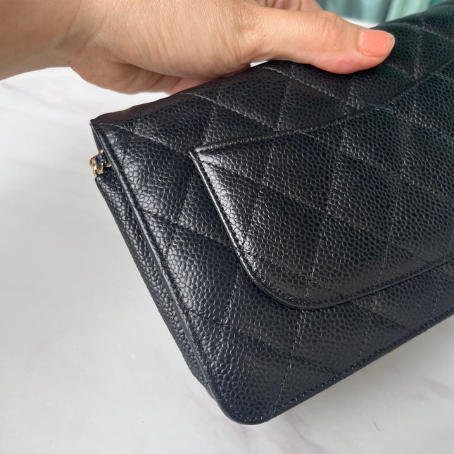 Sold Chanel Wallet on Chain WOC Black Caviar Leather with Gold hardware