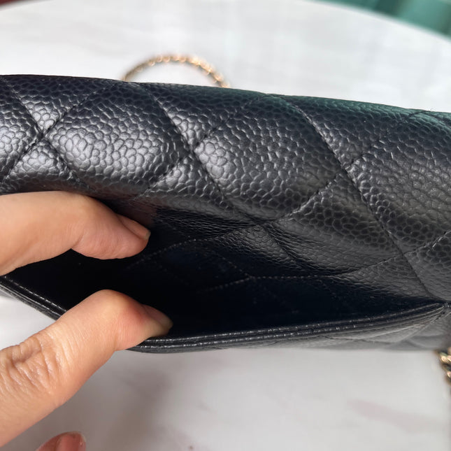 Sold Chanel Wallet on Chain WOC Black Caviar Leather with Gold hardware