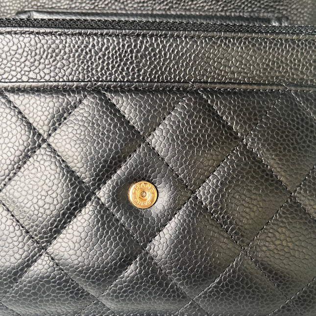 Sold Chanel Wallet on Chain WOC Black Caviar Leather with Gold hardware
