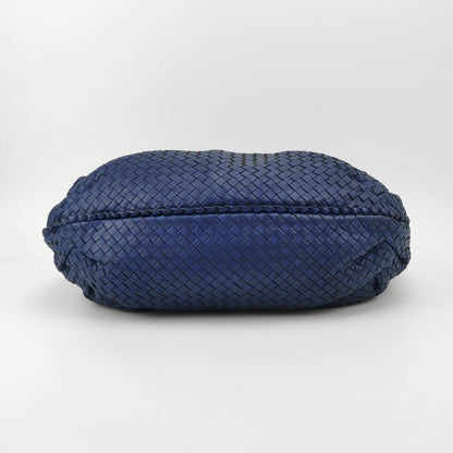 Sold Bottega Veneta Belly Hobo Intrecciato Navy Nappa Leather Large