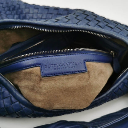 Sold Bottega Veneta Belly Hobo Intrecciato Navy Nappa Leather Large