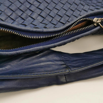 Sold Bottega Veneta Belly Hobo Intrecciato Navy Nappa Leather Large