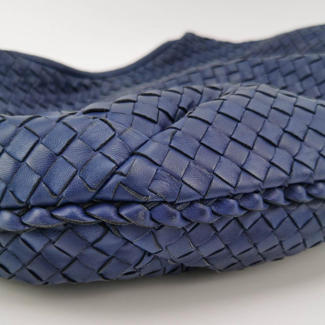 Sold Bottega Veneta Belly Hobo Intrecciato Navy Nappa Leather Large