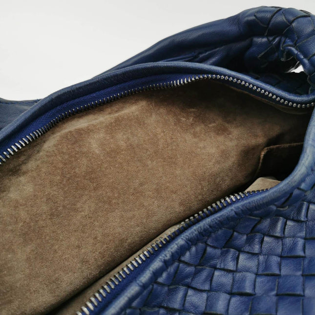 Sold Bottega Veneta Belly Hobo Intrecciato Navy Nappa Leather Large