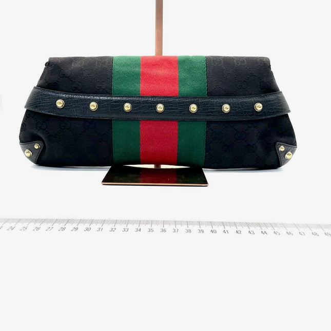 Sold Gucci Horsebit 1955 Cloth Black Monogram Large Shoulder bag