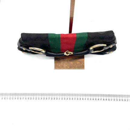 Sold Gucci Horsebit 1955 Cloth Black Monogram Large Shoulder bag