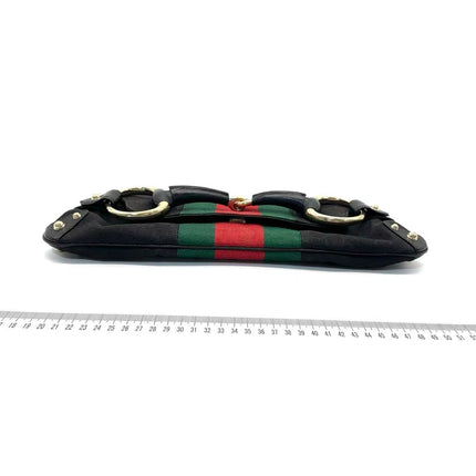 Sold Gucci Horsebit 1955 Cloth Black Monogram Large Shoulder bag