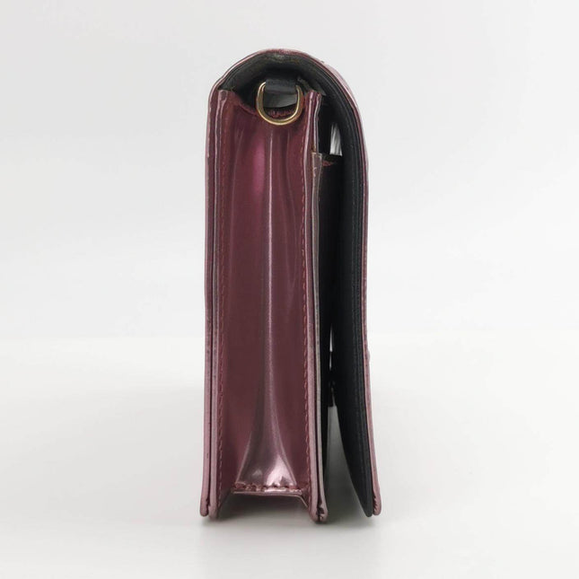 Sold Dior Diorama Wallet on Chain Micro-cannage Pink Metallic Patent Leather Crossbody Bag