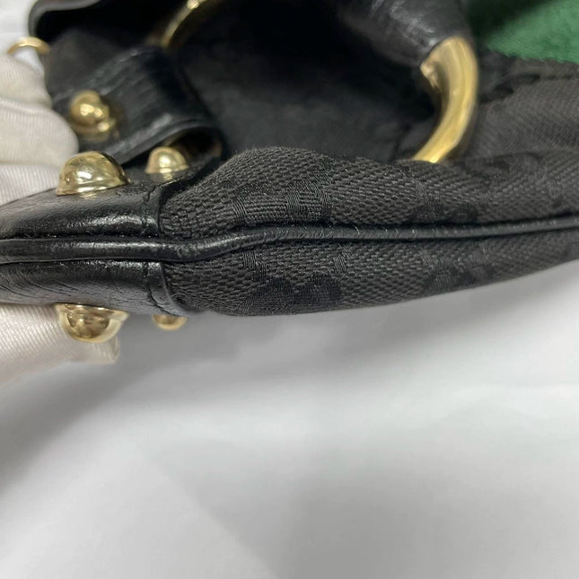 Sold Gucci Horsebit 1955 Cloth Black Monogram Large Shoulder bag