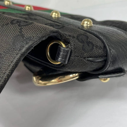 Sold Gucci Horsebit 1955 Cloth Black Monogram Large Shoulder bag