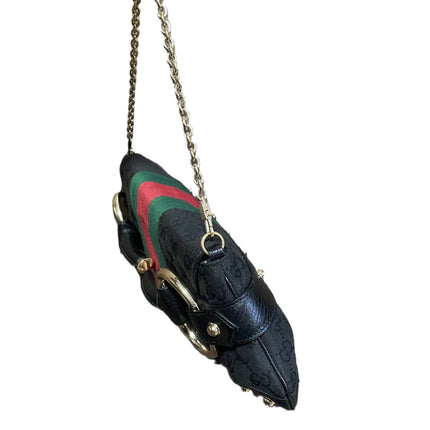 Sold Gucci Horsebit 1955 Cloth Black Monogram Large Shoulder bag