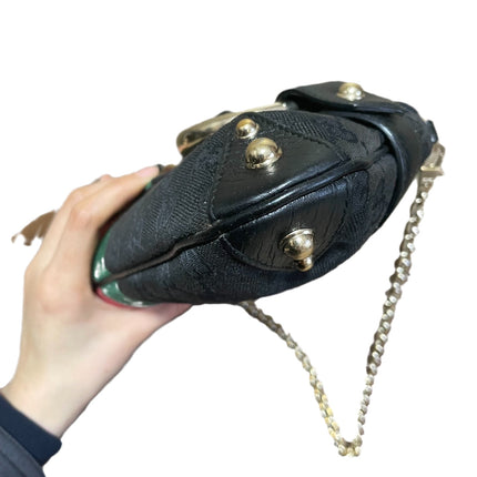 Sold Gucci Horsebit 1955 Cloth Black Monogram Large Shoulder bag