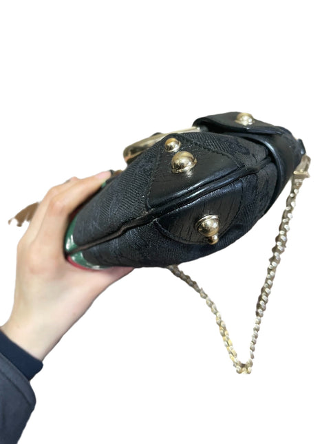 Sold Gucci Horsebit 1955 Cloth Black Monogram Large Shoulder bag