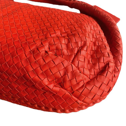 Sold Bottega Veneta Red Belly Hobo Intrecciato Nappa Leather Handbag