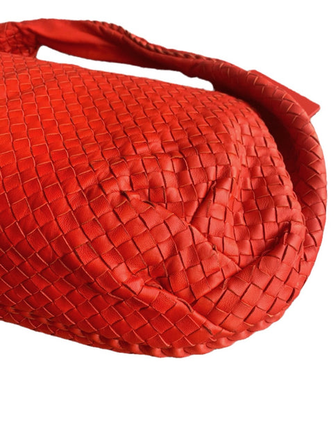 Sold Bottega Veneta Red Belly Hobo Intrecciato Nappa Leather Handbag