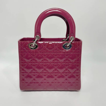 Lady Dior Medium Purple Patent Leather Handbag