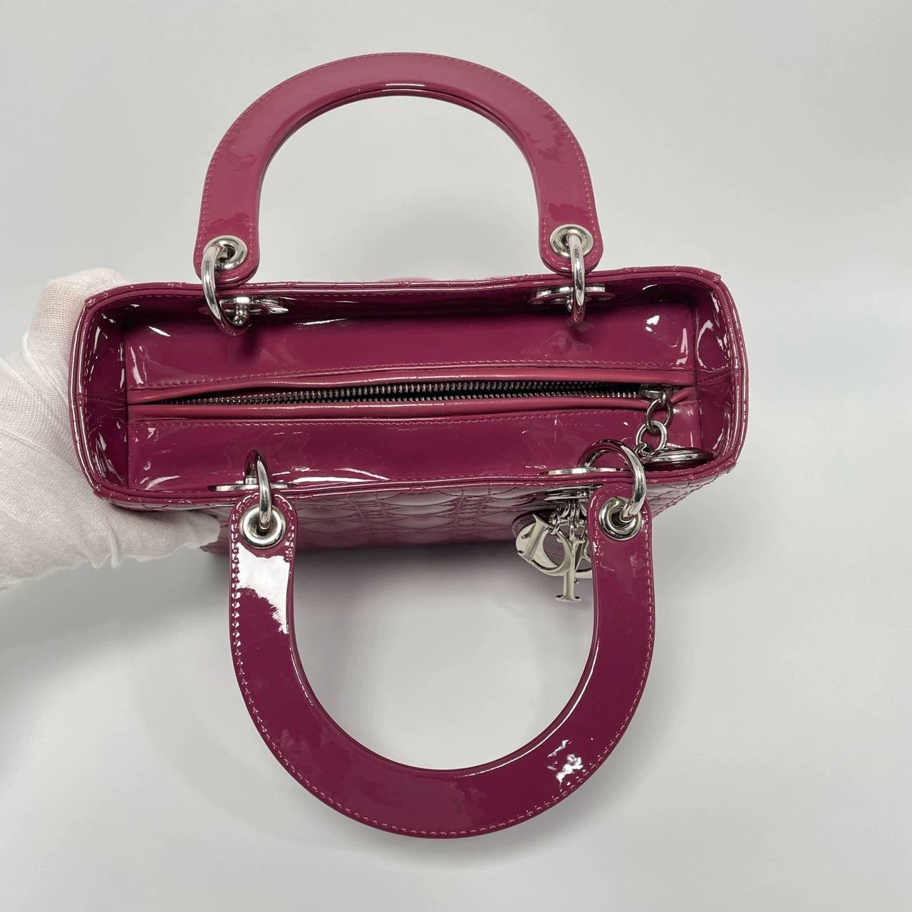 Lady Dior Medium Purple Patent Leather Handbag