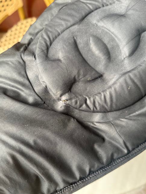 Chanel Doudoune Backpack Embossed Black Nylon Medium