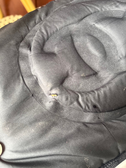 Chanel Doudoune Backpack Embossed Black Nylon Medium