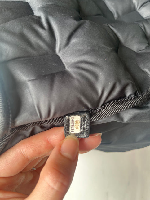 Chanel Doudoune Backpack Embossed Black Nylon Medium