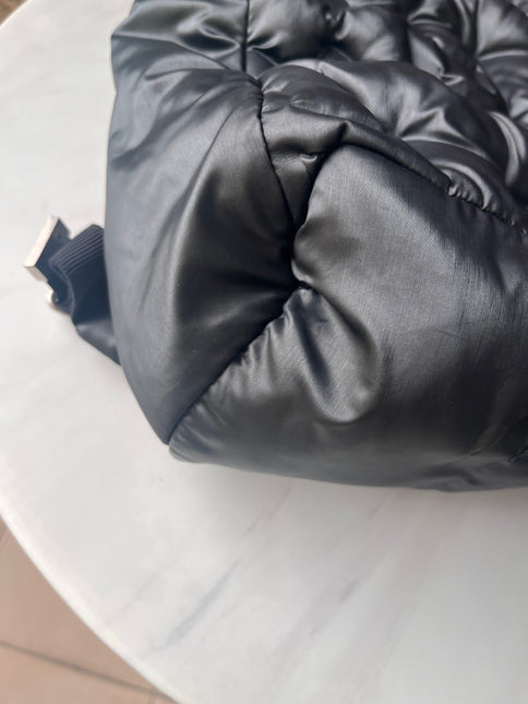 Chanel Doudoune Backpack Embossed Black Nylon Medium