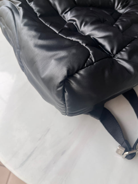 Chanel Doudoune Backpack Embossed Black Nylon Medium