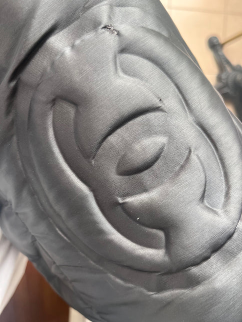 Chanel Doudoune Backpack Embossed Black Nylon Medium