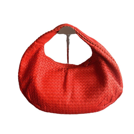 Sold Bottega Veneta Red Belly Hobo Intrecciato Nappa Leather Handbag-Luxbags