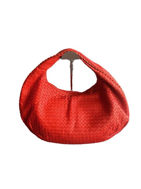 Sold Bottega Veneta Red Belly Hobo Intrecciato Nappa Leather Handbag-Luxbags