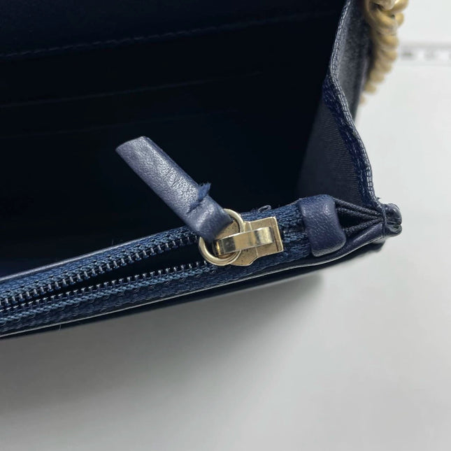Sold Chanel Wallet on Chain WOC Boy Navy Caviar Leather with Antiqued Gold Hardware