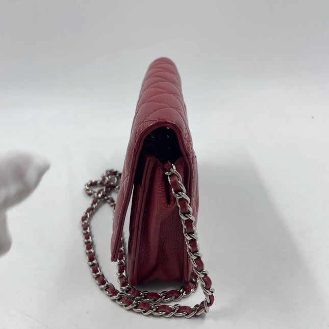 Sold Chanel Wallet on Chain Classic Flap Red Caviar Leather