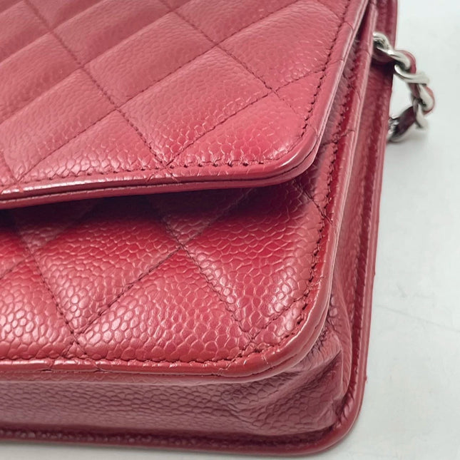 Sold Chanel Wallet on Chain Classic Flap Red Caviar Leather