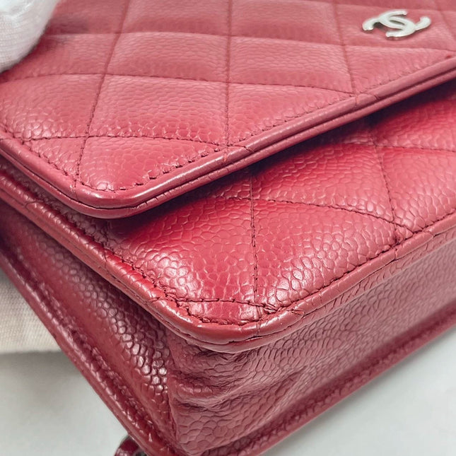 Sold Chanel Wallet on Chain Classic Flap Red Caviar Leather