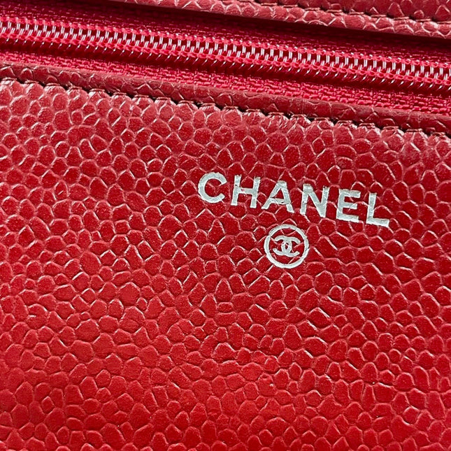 Sold Chanel Wallet on Chain Classic Flap Red Caviar Leather
