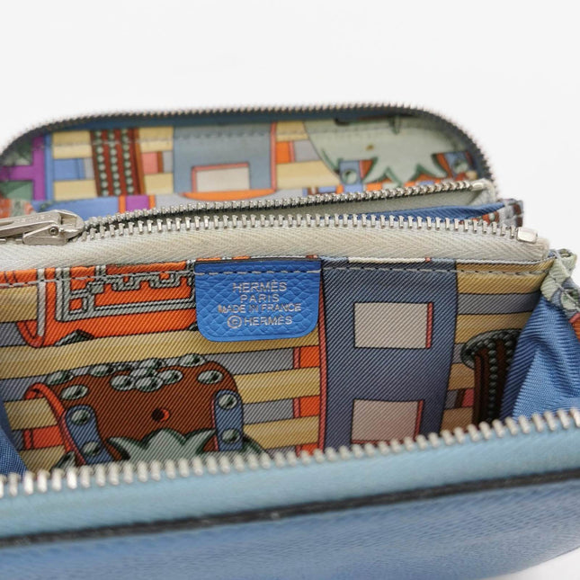 Hermes Silk'in Wallet Small Blue Leather