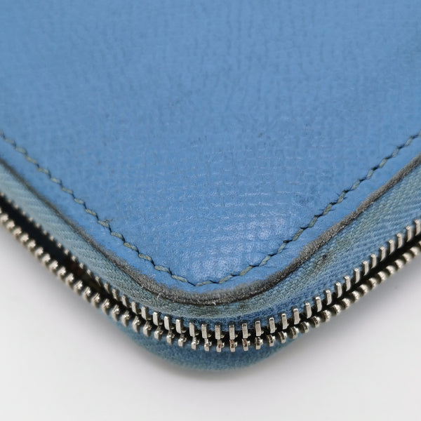 Hermes Silk'in Wallet Small Blue Leather