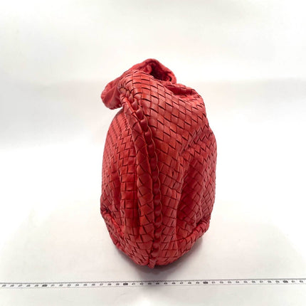 Sold Bottega Veneta Red Belly Hobo Intrecciato Nappa Leather Handbag