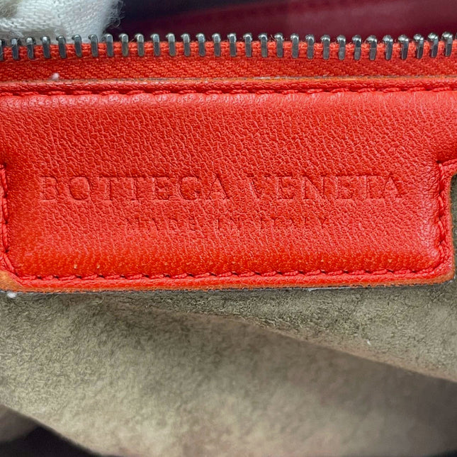 Sold Bottega Veneta Red Belly Hobo Intrecciato Nappa Leather Handbag