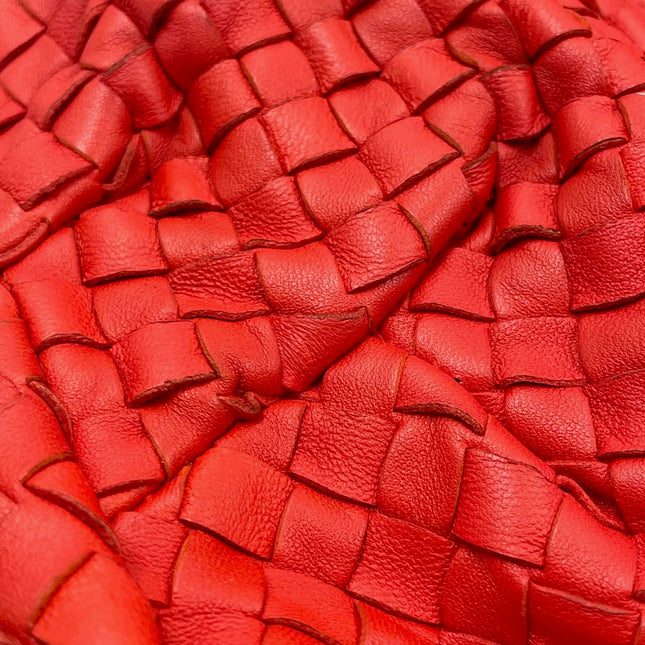 Sold Bottega Veneta Red Belly Hobo Intrecciato Nappa Leather Handbag