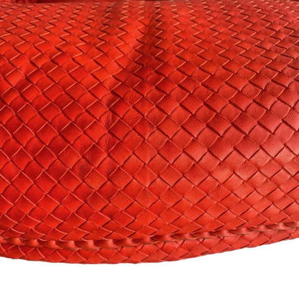 Sold Bottega Veneta Red Belly Hobo Intrecciato Nappa Leather Handbag