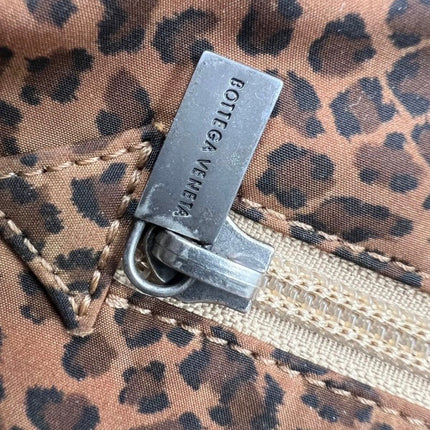 Sold Bottega Veneta Nylon Leopard Hobo Shoulder Bag
