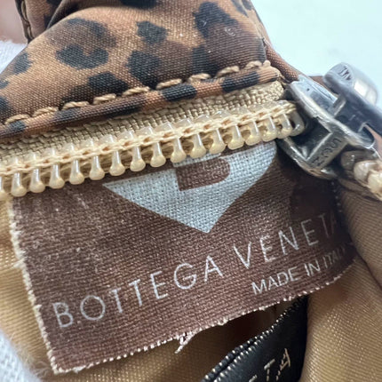 Sold Bottega Veneta Nylon Leopard Hobo Shoulder Bag