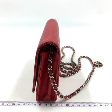 Sold Chanel Wallet on Chain WOC Double CC Red Caviar Leather
