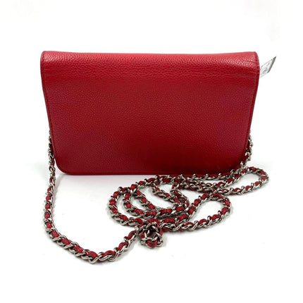 Sold Chanel Wallet on Chain WOC Double CC Red Caviar Leather