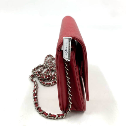Sold Chanel Wallet on Chain WOC Double CC Red Caviar Leather