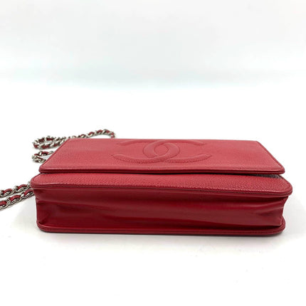 Sold Chanel Wallet on Chain WOC Double CC Red Caviar Leather