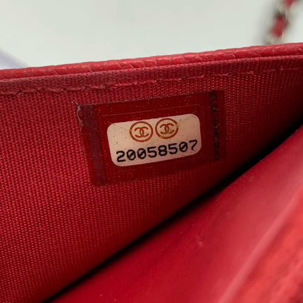 Sold Chanel Wallet on Chain WOC Double CC Red Caviar Leather