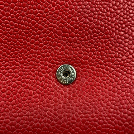 Sold Chanel Wallet on Chain WOC Double CC Red Caviar Leather